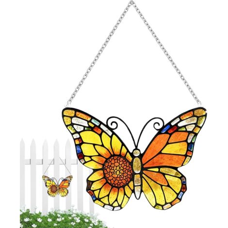 Ornements Papillon Pendentif décoratif coloré – Breloque Papillon Arc en – (1/5)