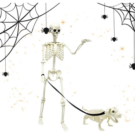 Décoration de Squelette,Halloween avec Squelette et Chien Décor Effrayant (1/5)