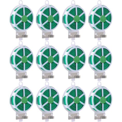 12 Rouleaux de Liens de Jardinage en Fil de Fer Vert (1/5)