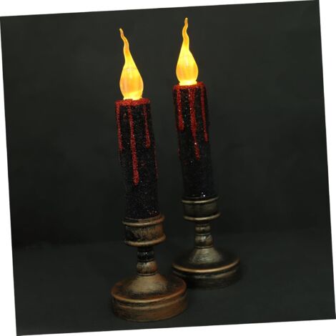 2pièces Bougies LED Flammeless Vintage pour Halloween (1/5)
