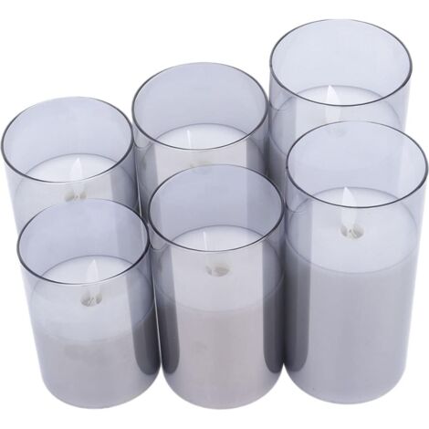 6pièces Bougies Artificielles Verre à Piles Bougies LED (1/5)
