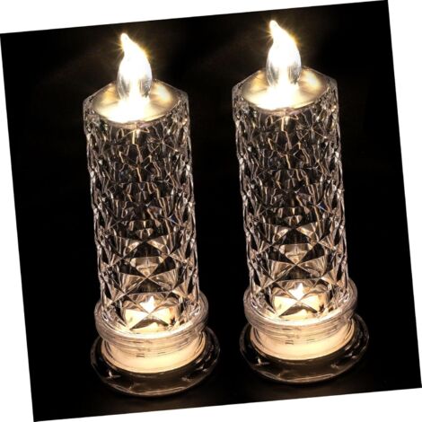 2pièces Lampe à LED sans Flamme Bougie Décorative (1/5)