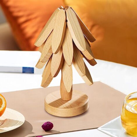 Trivet en Bois Arbre Dessous De Plat Isolant en (1/4)