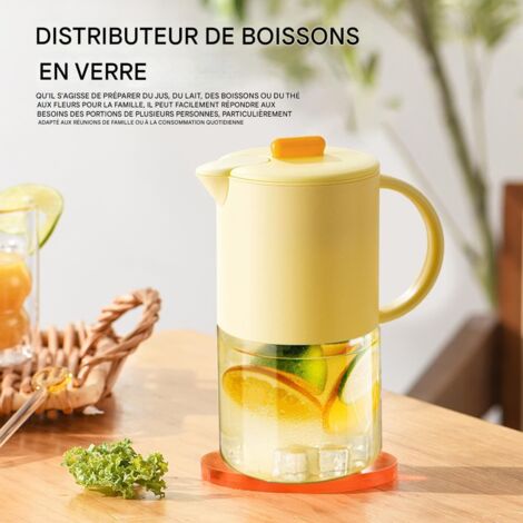 Carafe En Verre Avec Anse Et Couvercle,Pichet À Thé Glacé (1/4)