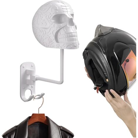 Porte-Casque Support Murale Porte-Chapeau Crâne (1/5)