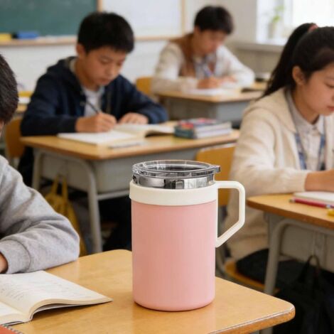 Tasse à café anti-fuite en acier inoxydable avec couvercle, (1/4)