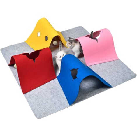 Tapis Interactif pour Les Chats 4-en-1 Tunnel Tapis De Jeu (1/5)