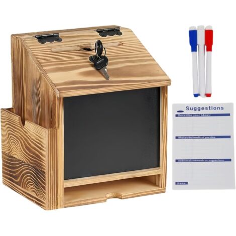 Boîte à suggestions Outil mural verrouillable en bois pour (1/5)