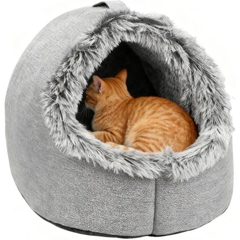 Lit Maison pour Chat,Nid Doux avec Poignée De Transport,Lit (1/5)