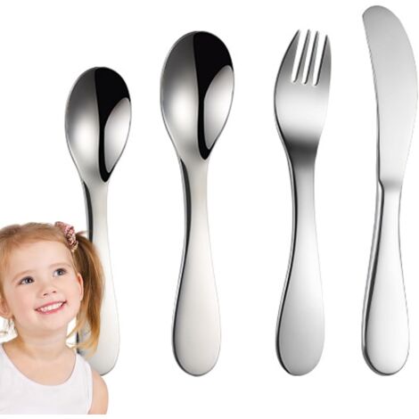 Set de Couverts Enfant 4 Pièces Réutilisable en Acier (1/5)