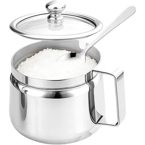 Bol À Sucre,Pot De Stockage En Acier Inoxydable 500 Ml,Pot à (1/5)