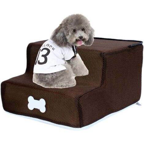 Escalier pour animal domestique recouvert de peluche, tapis (1/4)