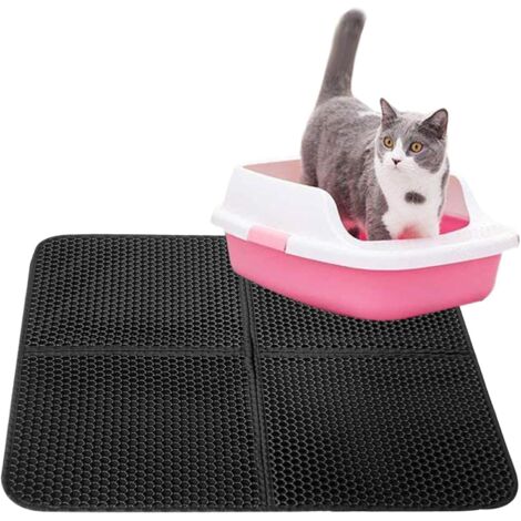 bac à litière - Tapis Anti-déchets Double Couche - piégeage (1/5)