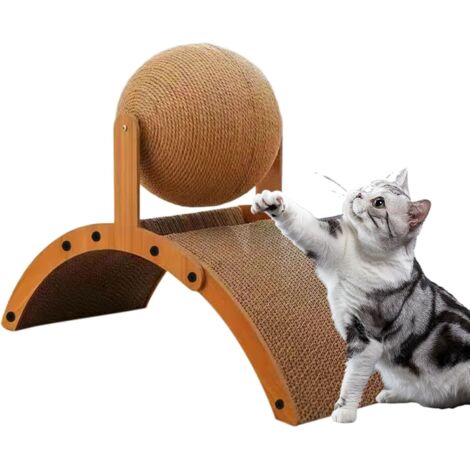 Balle à griffer pour chat - Verticale - Avec base en carton (1/5)