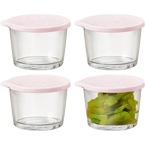 Bols En Verre Avec Couvercles - 4 Pièces Bocaux Étanches (1/5)