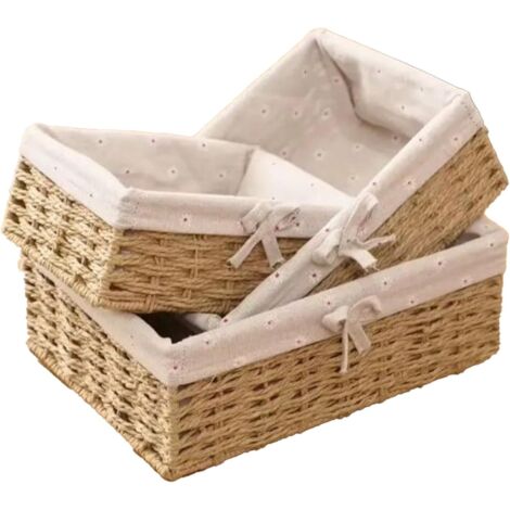 Panier à Pain - Panier à Pain en Osier - 3 Pièces Tressé À (1/5)