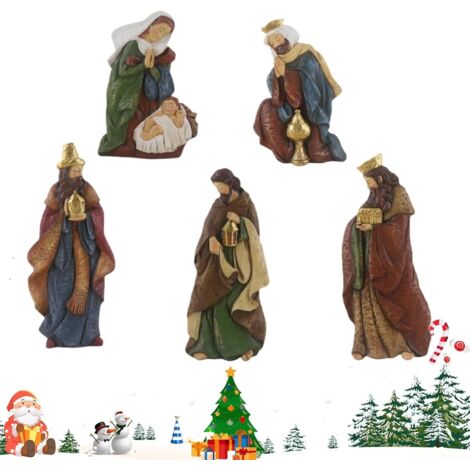 Figurines De La Nativité,Ensemble De 5 en Résine (1/5)