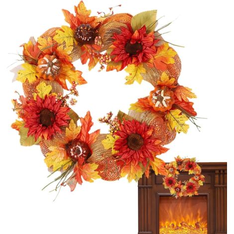 Couronne d'automne, couronne de porte d'automne,Couronne de (1/5)