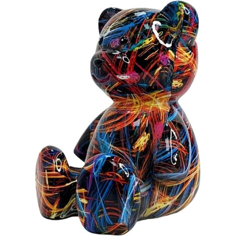 Sculpture décorative Figurine d'ours Assis en résine