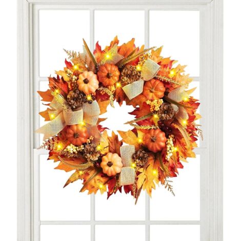 Couronne de Porte Automne 45 Cm Guirlande Décoration Automne (1/5)