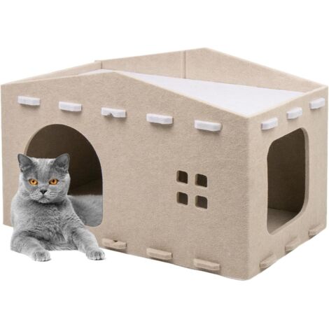Lits Doubles pour Chats d'intérieur, lit pour Chat Double (1/5)
