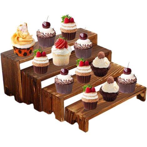 Présentoir à cupcakes en bois pour comptoir de cuisine, (1/5)