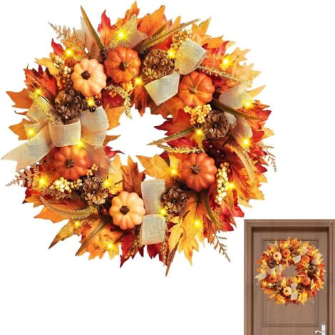 Couronne de Porte Automne - Décoration Guirlande Automne 45 (1/5)