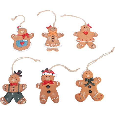 Lot de 6 Décorations de Bonhomme en Pain D'épices, (1/5)