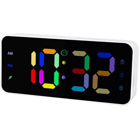 REC en RVB, Grande Horloge de Miroir d'affichage LED, Double (1/5)