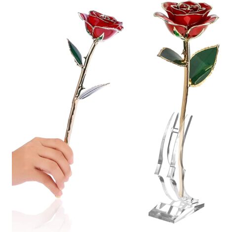 Rose Trempée en Or 24 Carats, Couleur Plus Vive, (1/5)