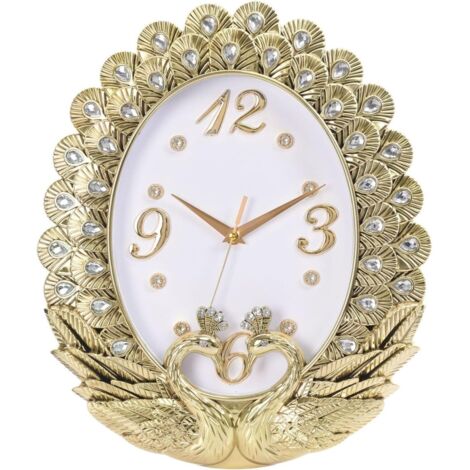 Horloge Murale Paon, Horloge à Piles à Balayage Silencieux (1/5)