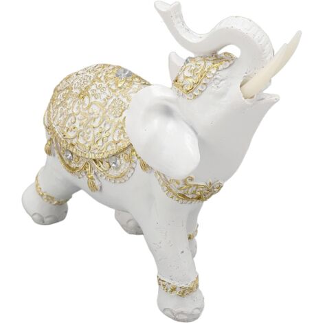 Sculpture d'éléphant Porte-Bonheur de Couleur Blanche, (1/5)