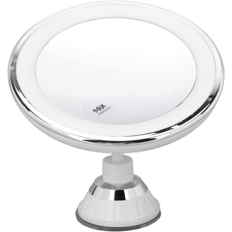 Miroir de Maquillage éclairé Grossissant 10X avec Ventouse, (1/5)