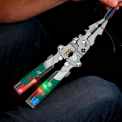 Pince à Dénuder Pliable 16 En 1 – Outil Multifonction Électricien Avec Gants, Capacité 0.08-16 Mm² Outil électricien 16 En 1