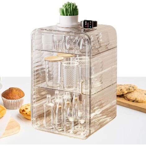 Boîte de rangement transparente pour maquillage, boîte de (1/5)