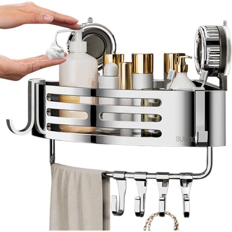 Organiseur d'angle de salle de bain Avec ventouse de (1/5)