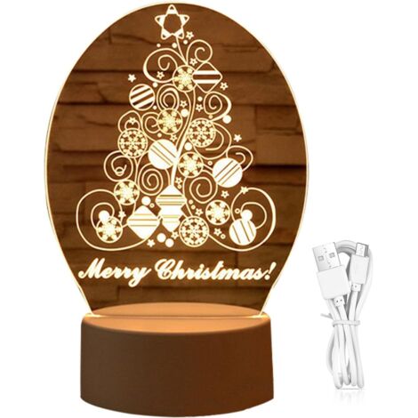 Lampe de décoration de Noël,Lampe de Noël - Lampe de Chevet (1/5)