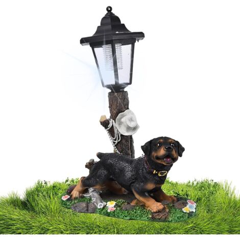 Statue de Chien, Statue de Chien avec lumière Solaire - (1/5)