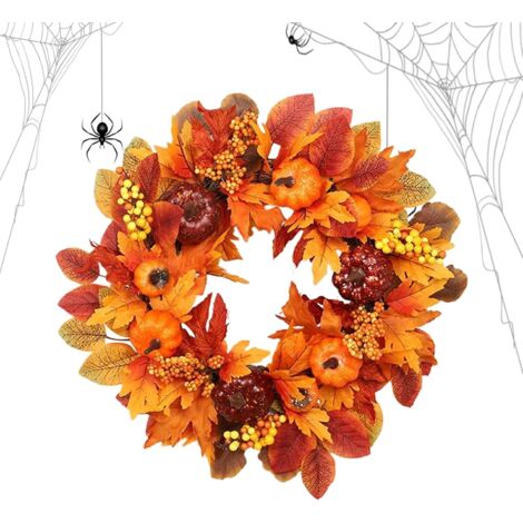 Couronne Automnale pour Porte Guirlande de Thanksgiving 45 (1/5)