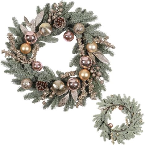 Couronne De Noël pour Porte,Réutilisable 50 cm Guirlande de (1/5)