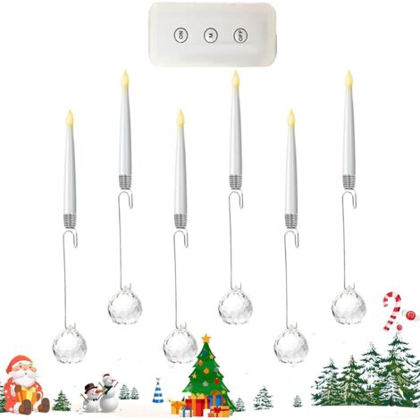 Lot de 6 bougies de Noël à clipser - LED vacillantes à piles (1/5)