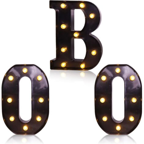 Décoration d'Halloween pour la maison Lettres lumineuses Boo (1/5)