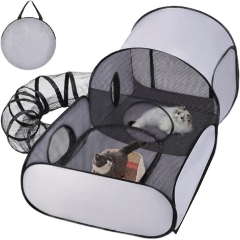 Parc pour Chats Portable, Tunnels d'Activités pour Chats Et