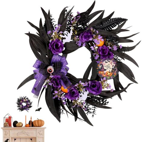 Couronne de Porte Halloween Décorations Gothiques pour Porte (1/5)