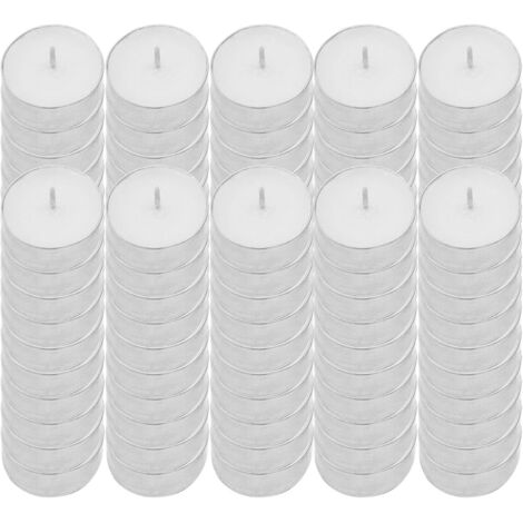 Bougies chauffe-plat blanches non parfumées 100 bougies (1/5)