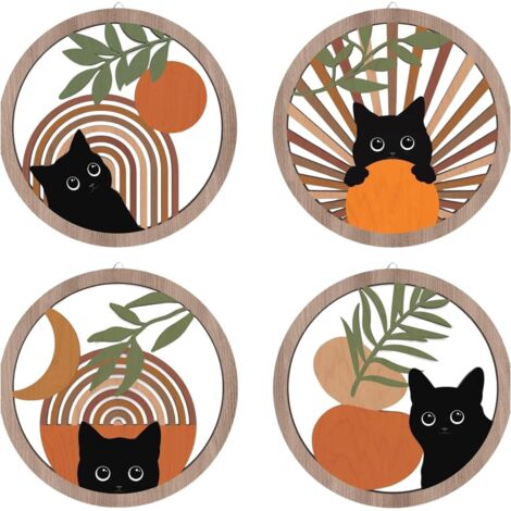 Décoration murale chat - Art bohème pour les amoureux des (1/5)