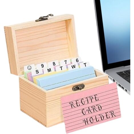 Boîte de rangement en bois pour cartes de visite avec (1/5)