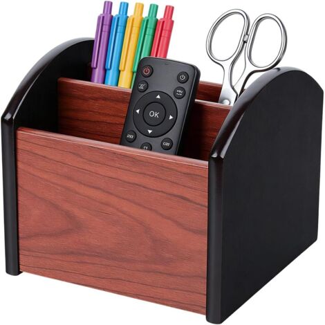 Organiseur de bureau - Boîte de rangement en bois avec (1/5)