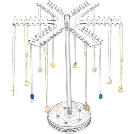 Porte collier en acrylique organisateur de bijoux rotatif (1/5)