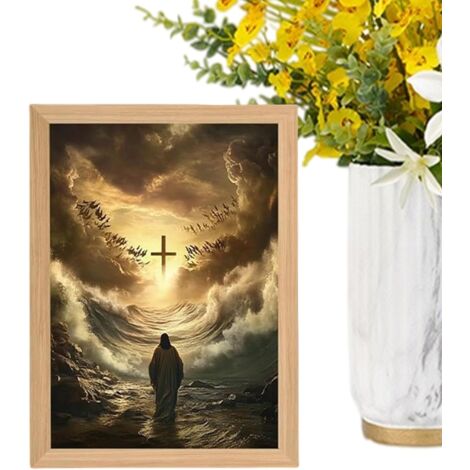 Lampe Jésus 4D Cadre LED du Christ Peinture LED Décoration (1/5)